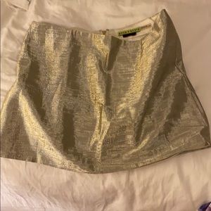 Alice and Olivia gold mini skirt